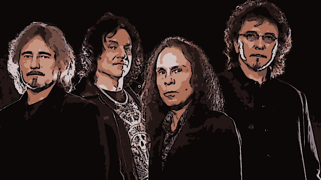 Black Sabbath com a formação original na época do vocalista Ronnie James Dio