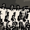 Brasil pronto para partida da Copa de 1950, no Maracanã, com Barbosa em campo (Arquivo Nacional)