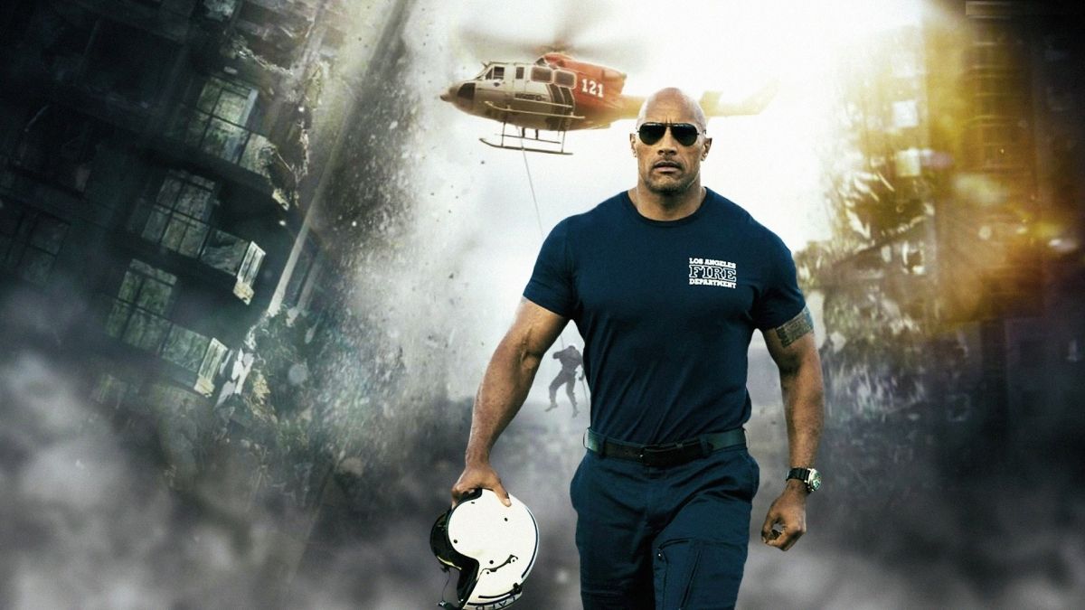 Dwayne The Rock Johnson em cena do filme San Andreas (Reproducão)