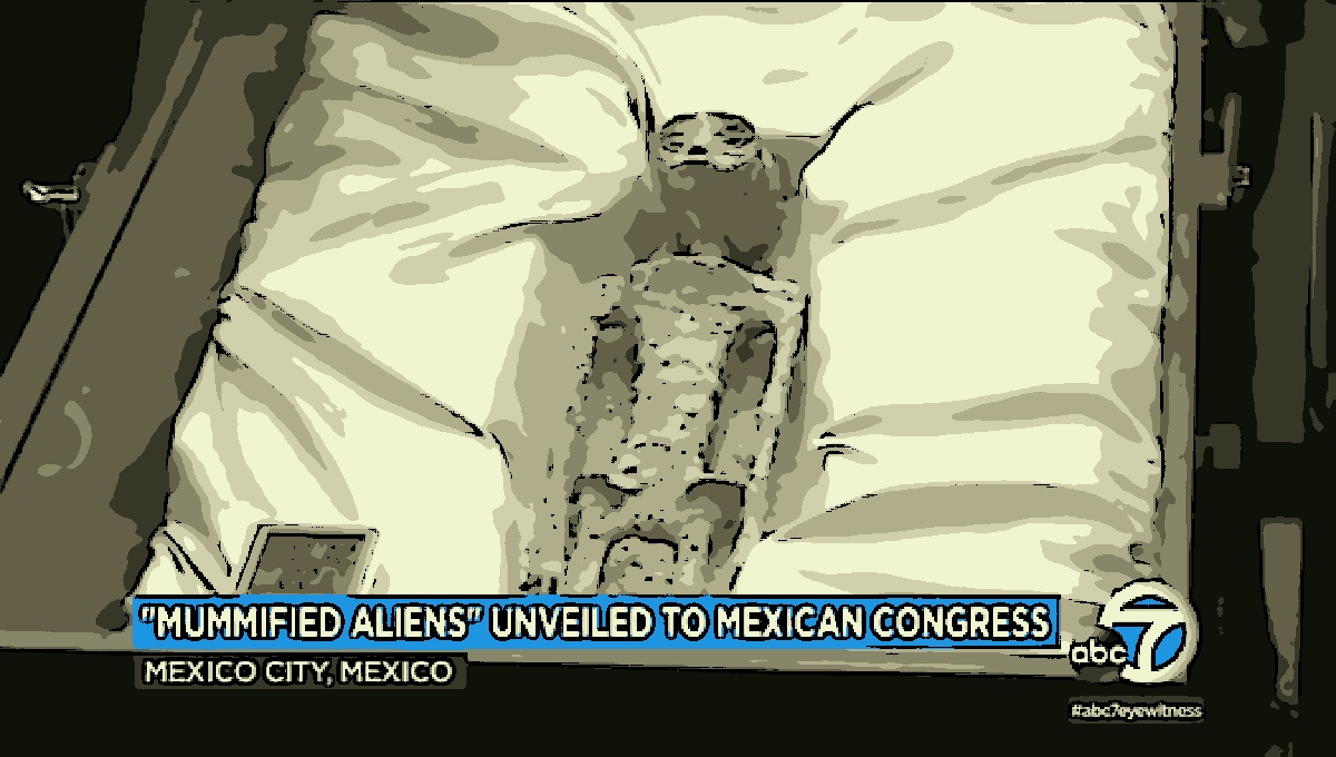 Cientistas apresentam aliens mumificados no Congresso do México (Reprodução/ABC TV)