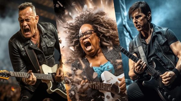 Celebridades mundiais foram transformadas em guitarristas de rock com uso de Inteligência Artificial (Montagem usando IA)