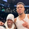 Vinicius Jr posou para a foto com Antetokoumpo