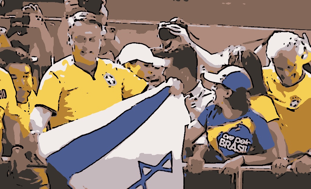 Jair Bolsonaro exibe bandeira de Israel