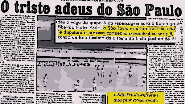 Jornal noticia o rebaixamento do São Paulo para Série B do Paulista (Foto: Reprodução)