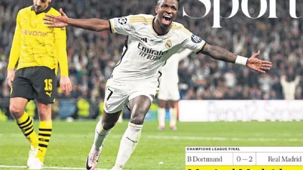 Vinicius Junior vira herói na Europa após conquista do Real Madrid (Foto: Reprodução)