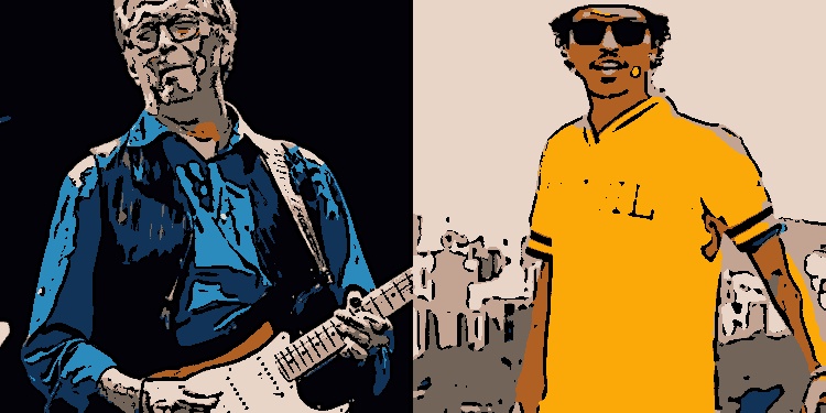 Eric Clapton e Bruno Mars: ainda tem ingresso para o show dos astros neste ano no Brasil
