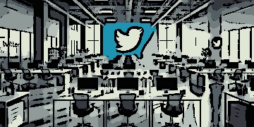 Escritório do Twitter vazio, sem funcionários e nem equipamentos