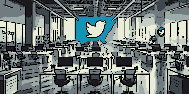 Escritório do Twitter vazio, sem funcionários e nem equipamentos