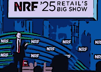 John Furner, CEO Walmart discursa em painel durante a NRF 2025
