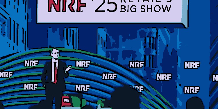 John Furner, CEO Walmart discursa em painel durante a NRF 2025