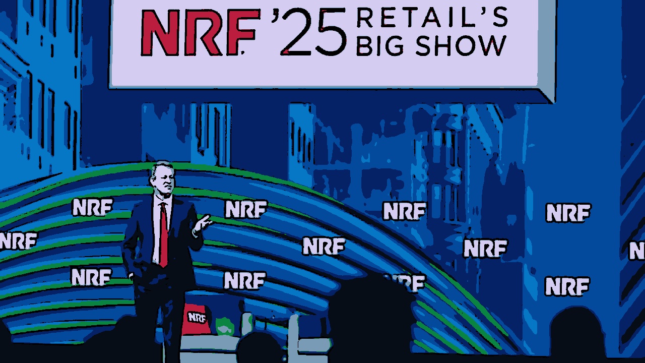 John Furner, CEO Walmart discursa em painel durante a NRF 2025