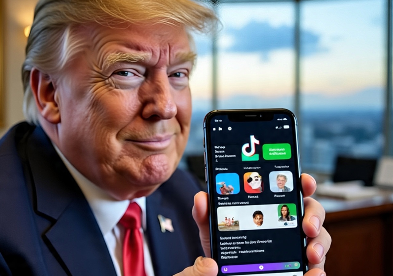 No Tarifaço de Trump TikTok virou símbolo de disputa geopolítica e moeda de troca na guerra comercial EUA-China (Imagem: ArteAI/Drift)
